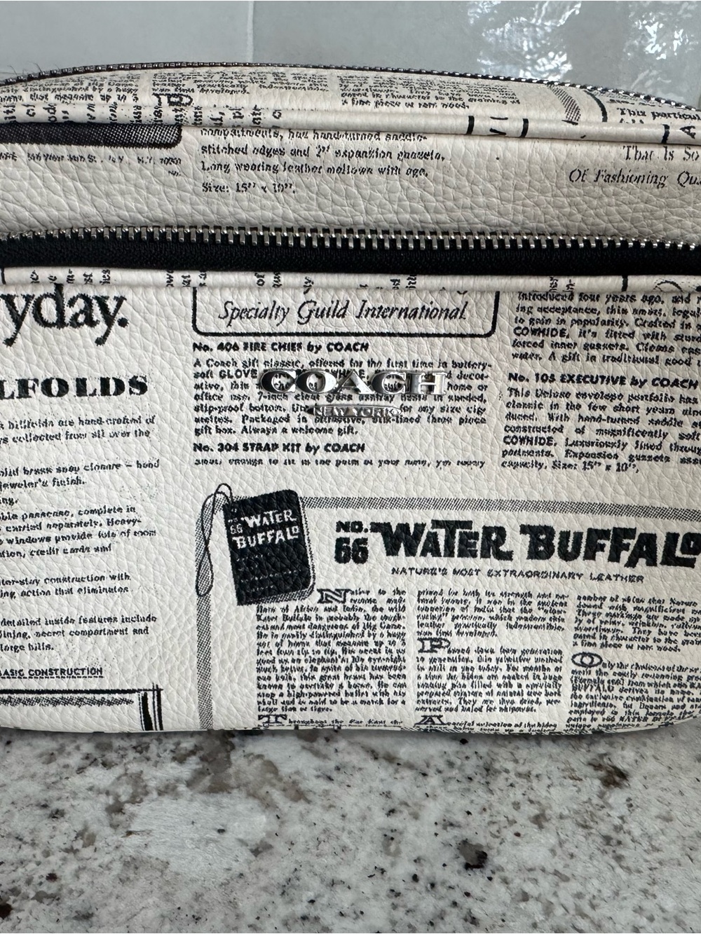 Coach Finlay Newspaper Print Crossbody Bag Double Zip - Picture 2 of 8